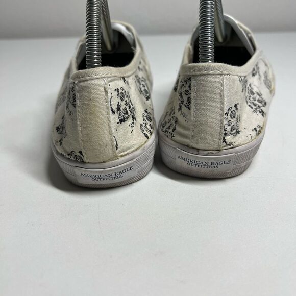 Women' American Eagle Sneakers 7 Casual Flats Canvas Skull Slip On Model #3351 - Picture 6 of 11